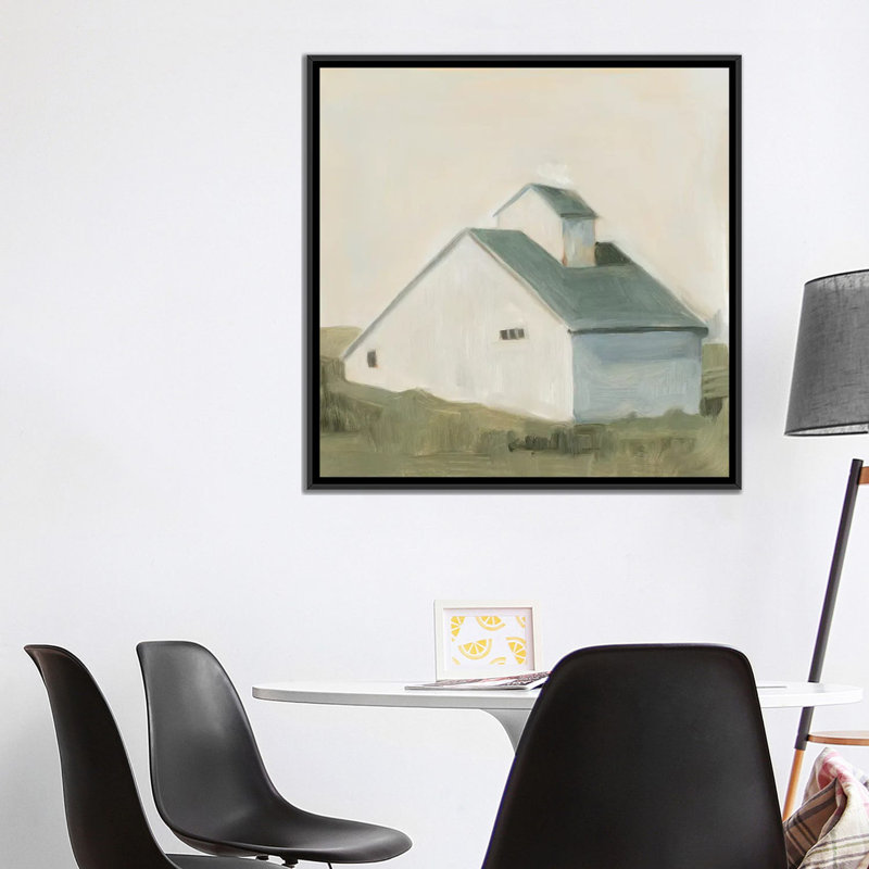 « serene grange i », reproduction sur toile, H 18 po x l 18 po x P 1,5 po, Toile avec cadre noir, Pas de tapis