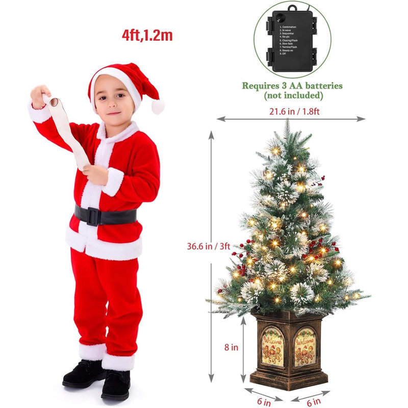 91.4cm H Lighted Artificial Christmas Tree