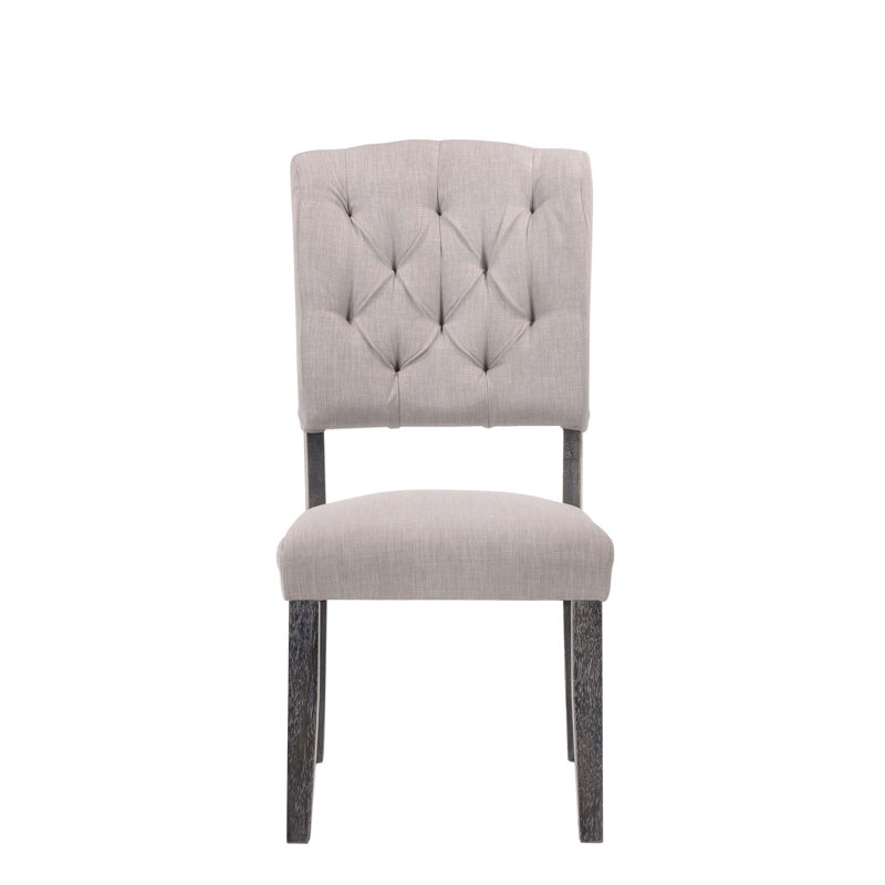 Ensemble de 2 chaises d'appoint Bernard Linen, Gris, Gris clair