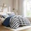 3 - Piece Comforter For King/ King, Dyed Design, Modern Minimalist Decor, Softly Textured Finish, All Season Comfort, Microfiber Backing, Machine Washable King , Featuring Horizontal Stripes,
