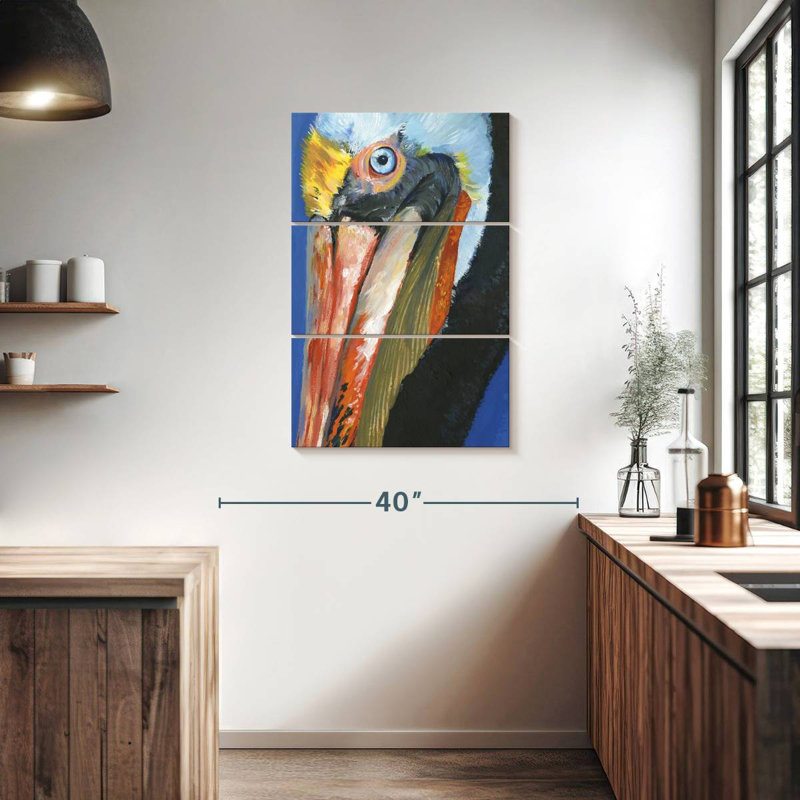 Pélican vibrant Brampt I, H 38 po x l 24 po