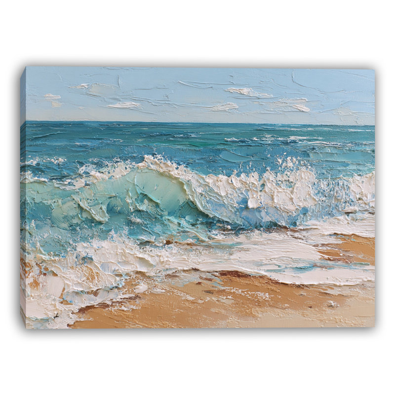 «Coastal Breaker», art texturé sur toile tendue, H 12 po x l 16 po