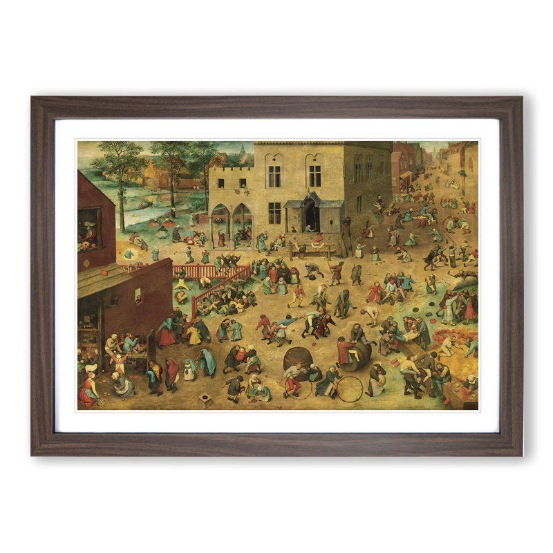 Children's Games by Pieter Bruegel the Elder - Framed Print, 27cm H x 36cm W x 2cm D, Walnut Framed