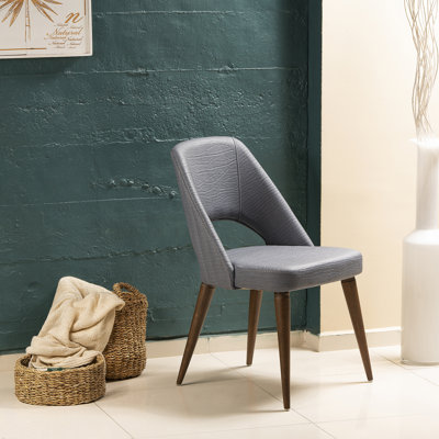 Chaise Adella - anthracite et noyer