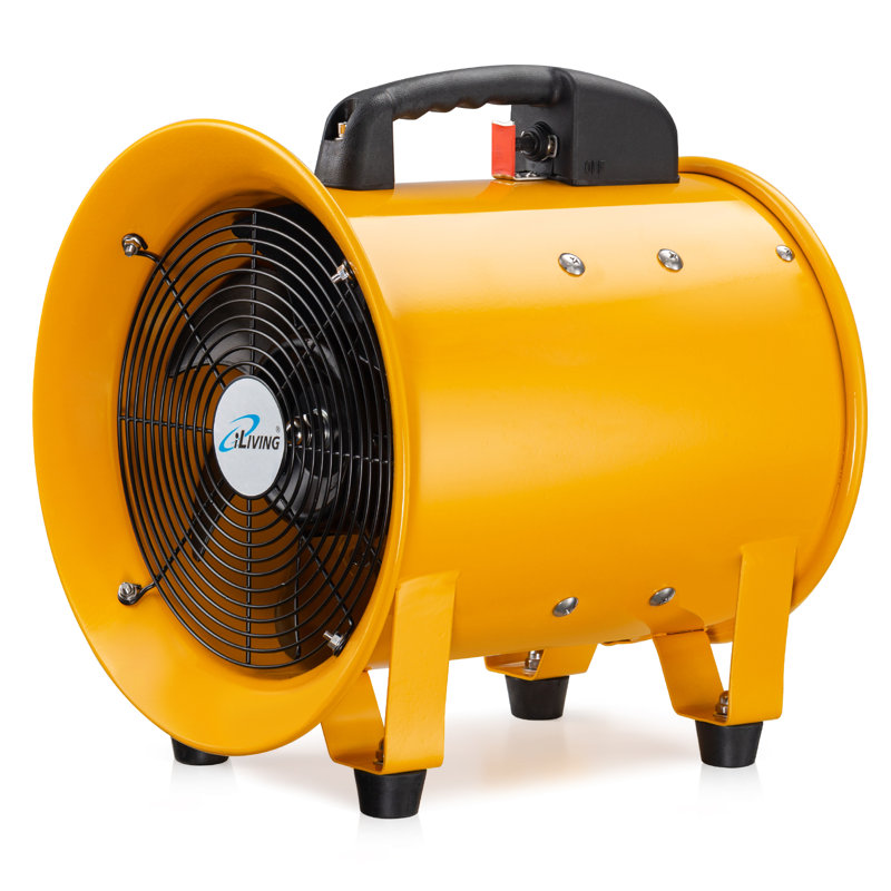 Ventilateur utilitaire haute vitesse iLIVING, extracteur de fumée, ventilateur portatif d'évacuation et de ventilation, ventilation avec 2720 pi³ / min, 3450 tr / min, jaune