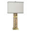 Lampe de table en bois - or Ramsel - abat-jour avoine