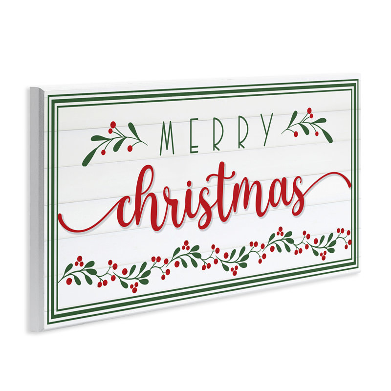Merry Christmas Expression festive à motif floral de houx