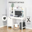 Bureau d'ordinateur de 47 po, bureau personnel avec rangement-785915929
