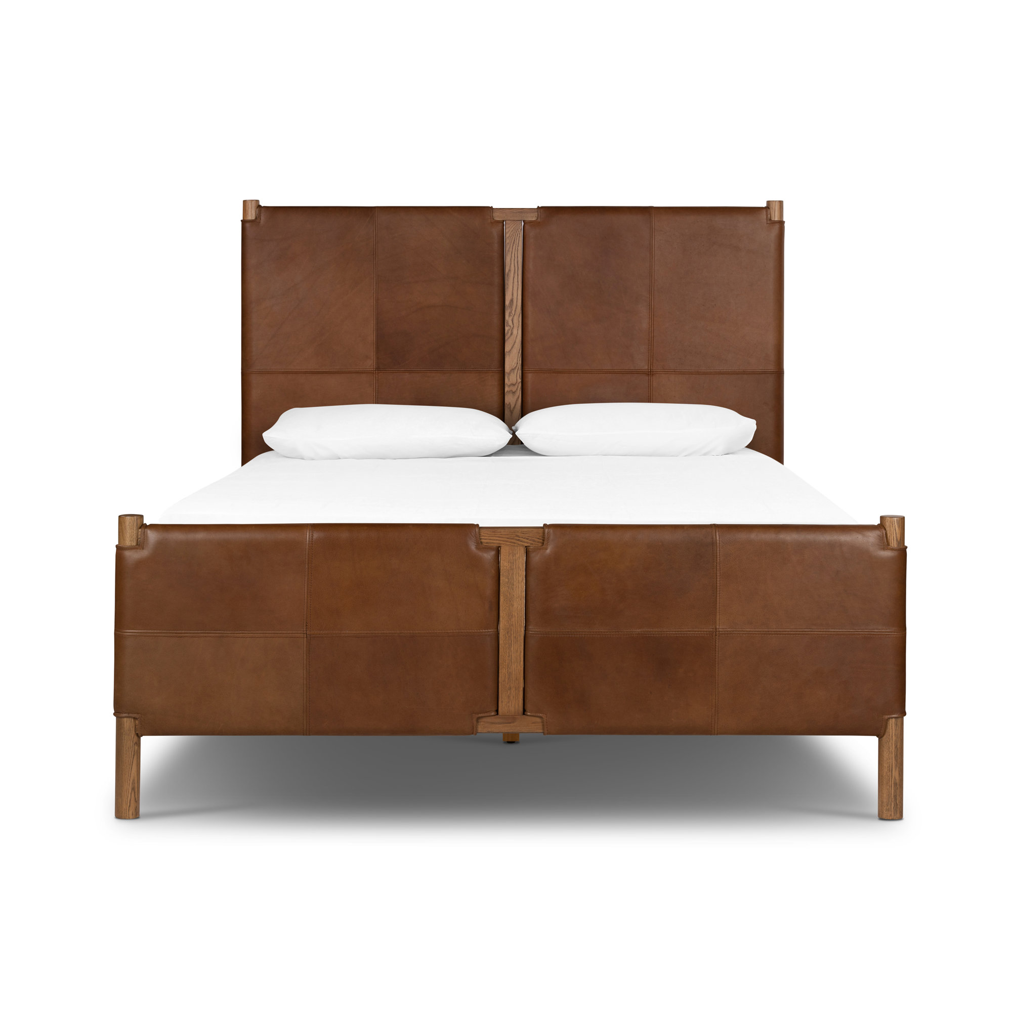 Sunita Leather Bed, Queen, Heirloom Sienna