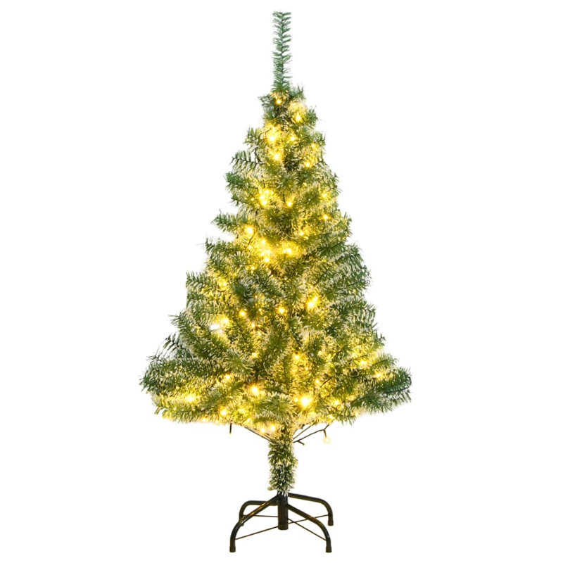 Arbre de Noël artificiel vidaXL vert et blanc PET 59,1 po, 59.1", Basic