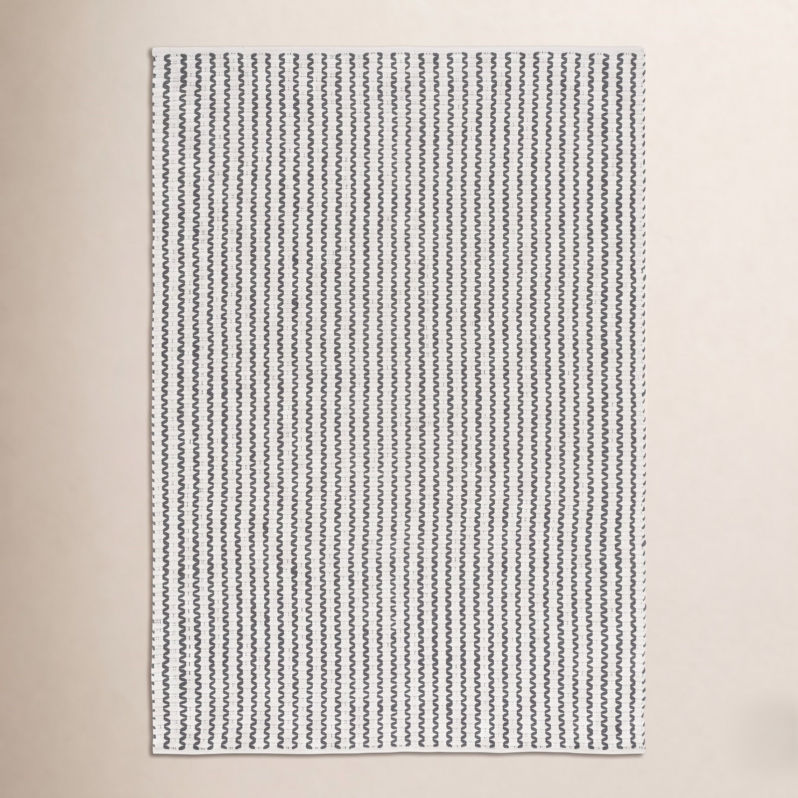 Hand-Woven Chevron Cotton Rug, Rectangle 4' x 6'