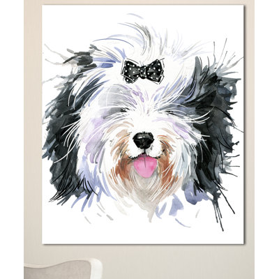 " Funny Dog Head Black White "