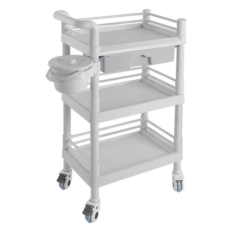 Chariot utilitaire à roulettes H 38,5 po x l 21,26 po, Blanc
