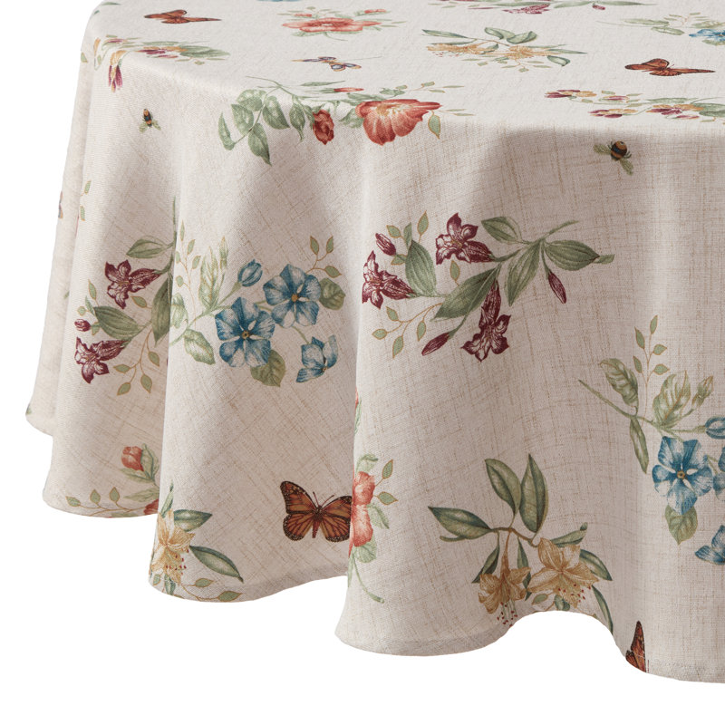 Lenox Butterfly Meadow Fall Tablecloth, Multicolor - 70"W x 70"L Round, 70