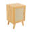 Modern Bamboo Bedside Table with Ventilated Door, 12" Narrow Nightstand with Storage Cabinet, Wood End Table for Small Spaces, Bedroom, Living Room-575697486