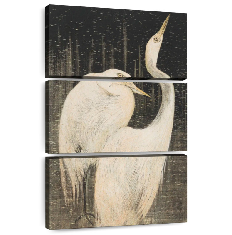 Brampt Twee Zilverreigers, 32" H x 20" W
