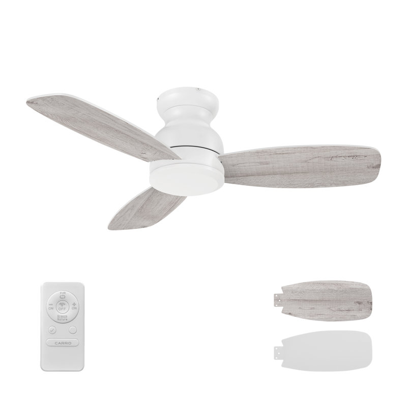 44"  DC Motor Ceiling Fan with Remote Control, without Light, Gray
