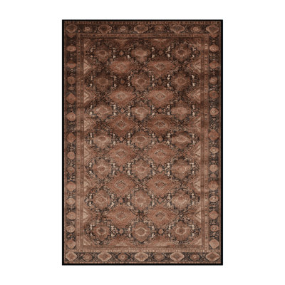 Machine Washable Persian Brown Area Rug