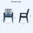 Set of 2 Outdoor Patio Chairs - Weatherproof HDPE Garden Chairs with 650 lbs Capacity, Heavy Duty Waterproof Dining Chairs for Poolside, Deck & Backyard, Blue-1709031260