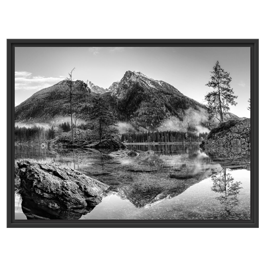 Gerahmtes Wandbild Sonnenaufgang am Hintersee