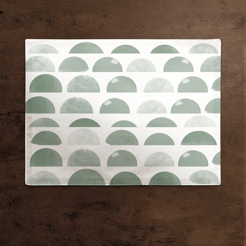 Poly Twill Abstract Rectangle Placemat, Green