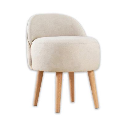 Round Orthopedic Sponge Ottoman With Wooden Legs
