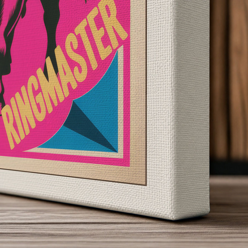 Bull Master Retro - Wrapped Canvas, 30x20 - 76.2 x 50.8 cm, Cream Border