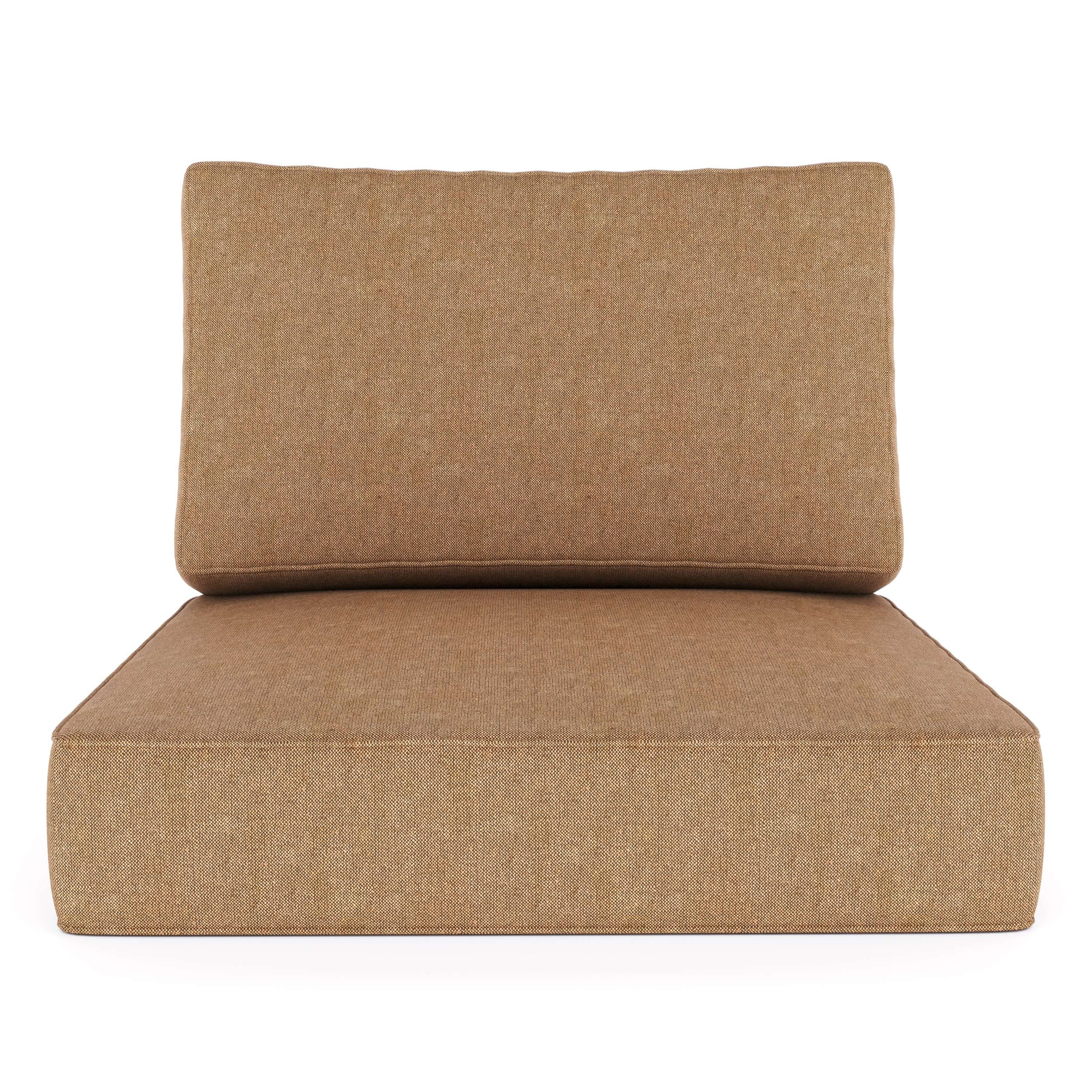 Lani Outdoor Sunbrella Seat/Back Cushion, Canvas Heather Beige Sunbrella® Canvas
