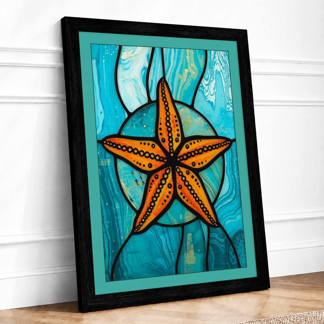 Starfish in Motion Coastal Framed Art Print