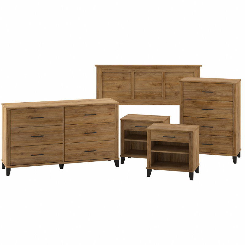 Ensemble de commode 5 pièces Giovanna, Noyer frais