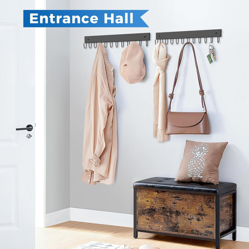Support de ceinture mural, organisateur de ceinture en bois, paquet de 2, capacité de rangement maximale de 24