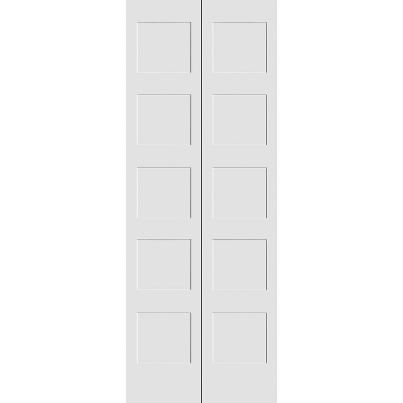 Porte pliante à 5 panneaux avec couche d'apprêt apprêtée, 24 po x 79 po