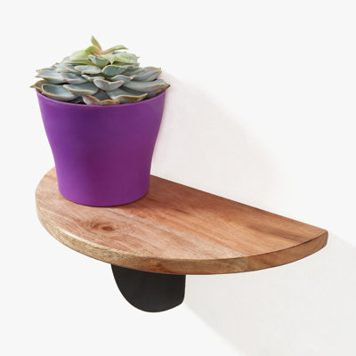 Kinnelon Half-circle Solid Wood Accent Shelf