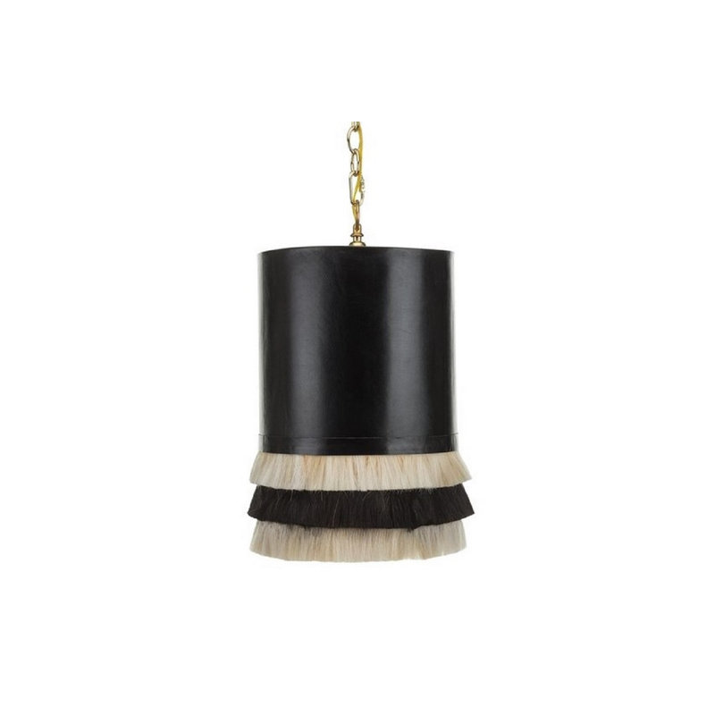 Joe Leather Pendant Lamp, 10x10x12, Black