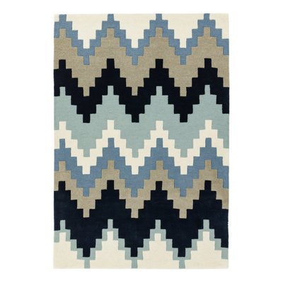 Hargrove Handmade Wool Blue Rug