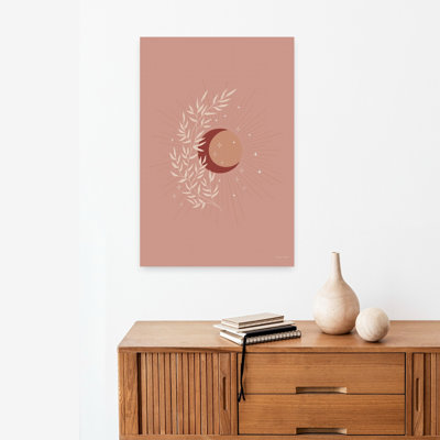The Moon Sun And Earth Abstract Contemporary Landscape Nature Wall Art Print
