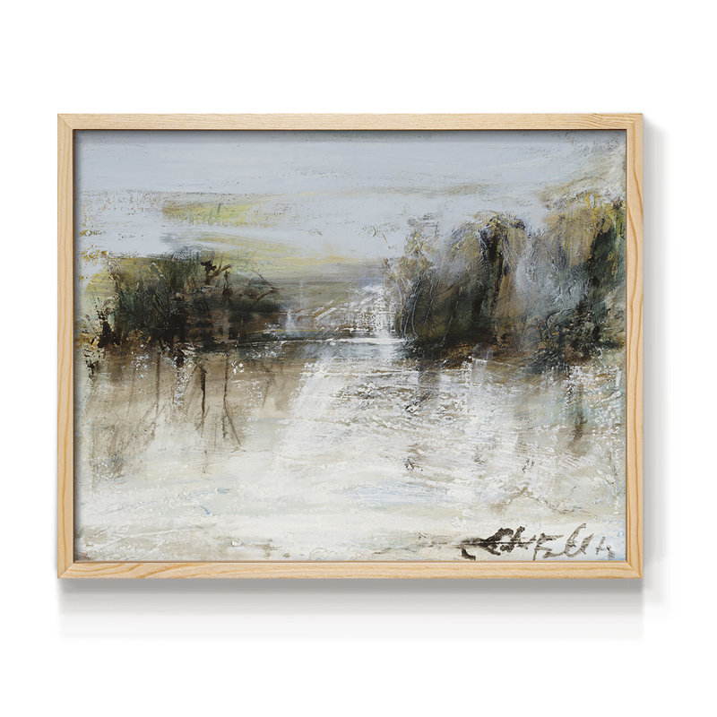 Wintery Horizon I - Reproduction encadrée - Restickable, Naturel, H 22 po x l 28 po