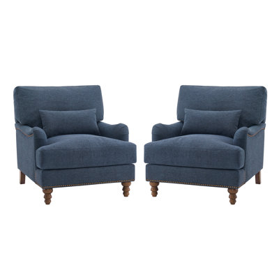 Charney Upholstered Accent Chairs With Nailhead Trim