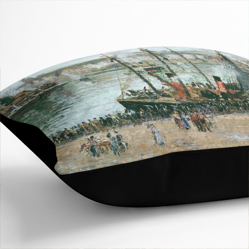 Square Cushion, 55cm H x 55cm W x 20cm D, Black