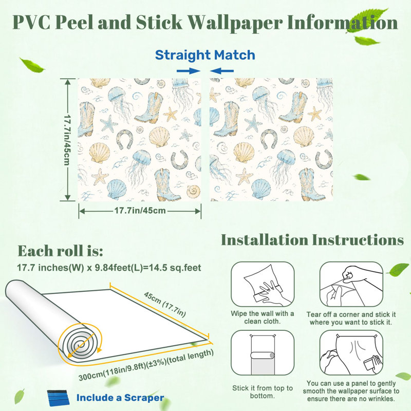 Papier peint auto-adhésif Peel and Stick, L 17,7 po x L 118 po