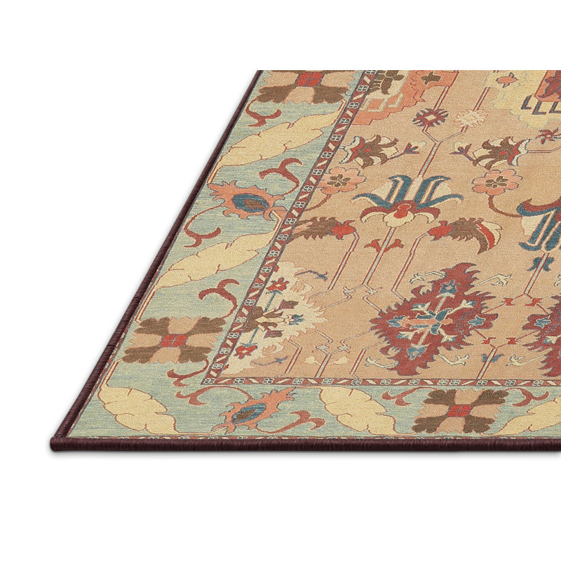 Tapis beige Southwestern, Rectangle 7 pi x 9 pi
