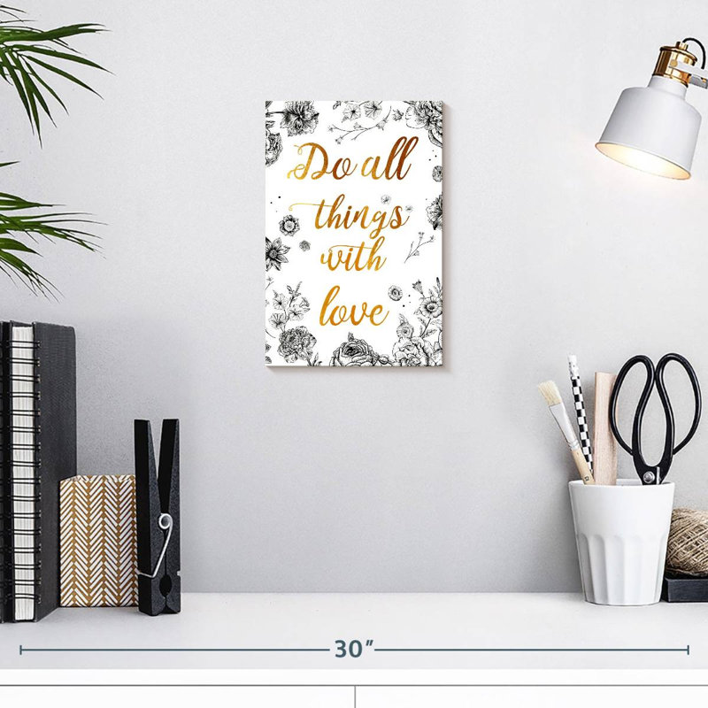Tergel Do All Things With Love, citation II, H 12 po x l 8 po