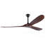 Ventilateur de plafond d'extérieur en bois massif de 72 pouces, à trois pales, sans lumière, finition noyer, adapté aux patios, salons, chambres à coucher et porches, avec télécommande