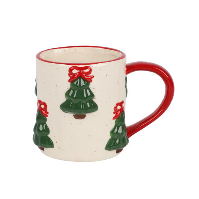 Tasse d'arbre de Noël en céramique - tasse de café des Fêtes, verrerie décorative saisonnière