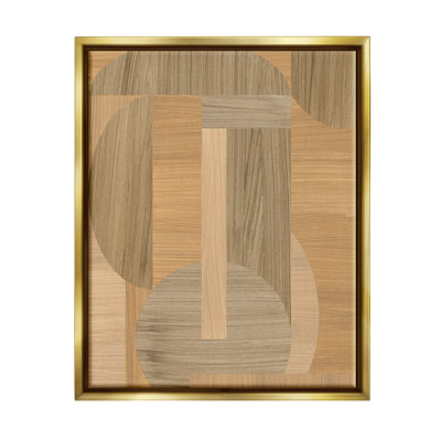 Ba-257 - Formes linéaires à motif de grain flottant encadrées sur toile par June Erica Vess