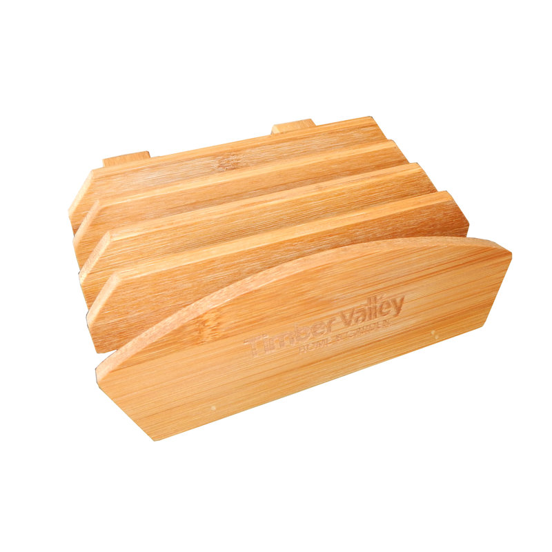 Timber Valley Natural Bamboo 3-Piece Cutting Board Set with Stand