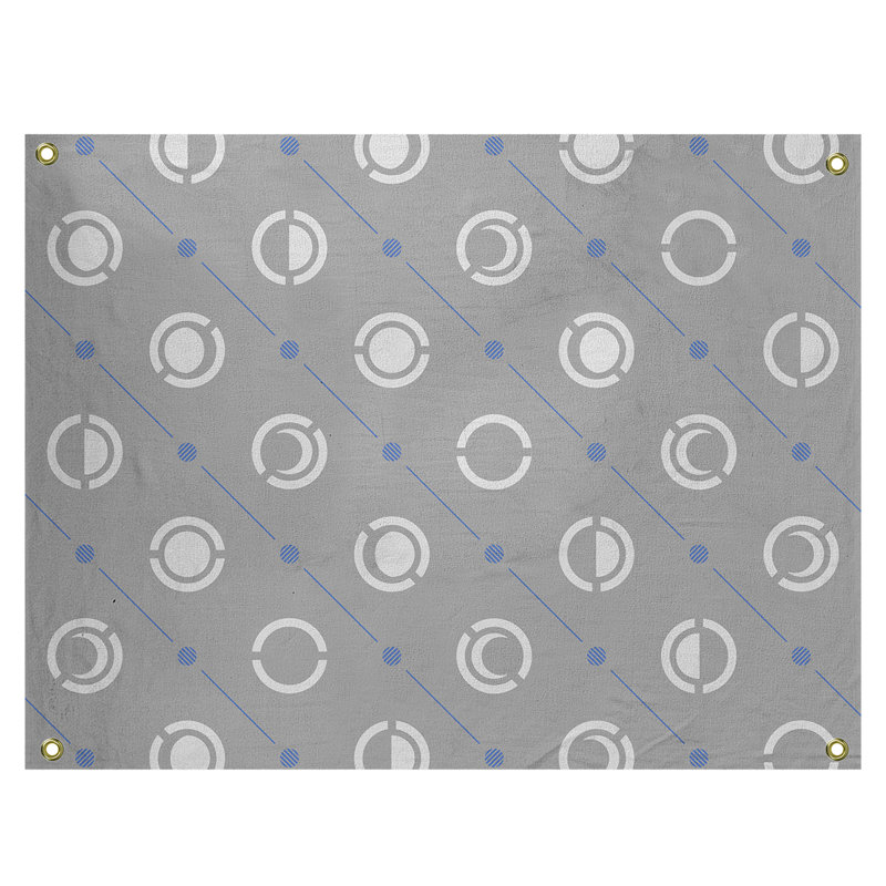 Tapisserie, H 59 po x l 80 po, Gris / blanc / bleu