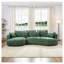 Très grand canapé modulaire Boucle avec méridienne gauche, canapé vert moderne Mid-Century pour le salon