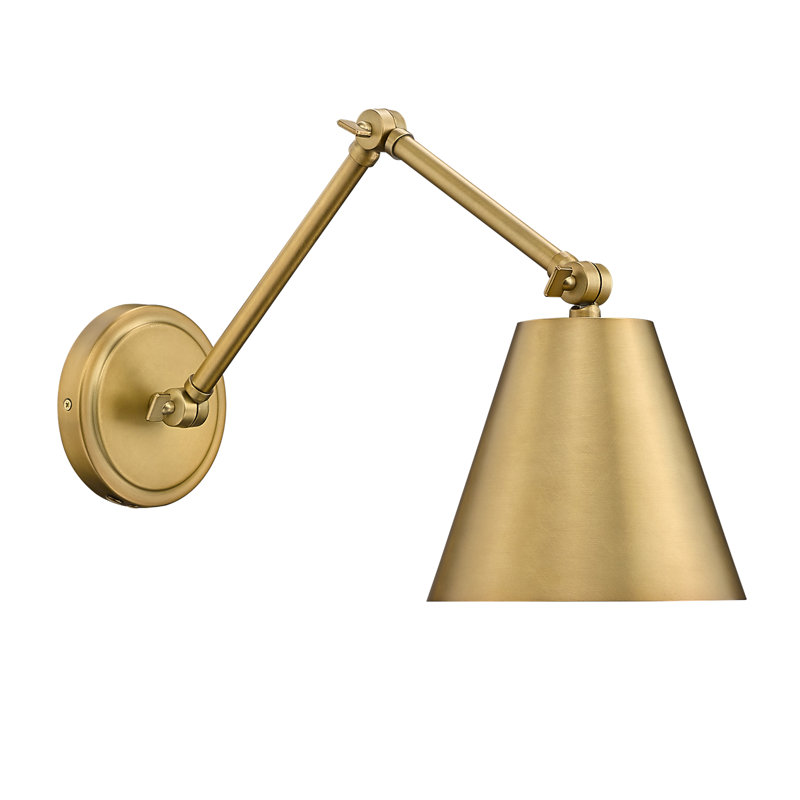 Alysa Steel Swing Arm Sconce, Rubbed Brass