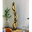 Bronze + métaux noirs + lampes sur pied de forme libre en acrylique